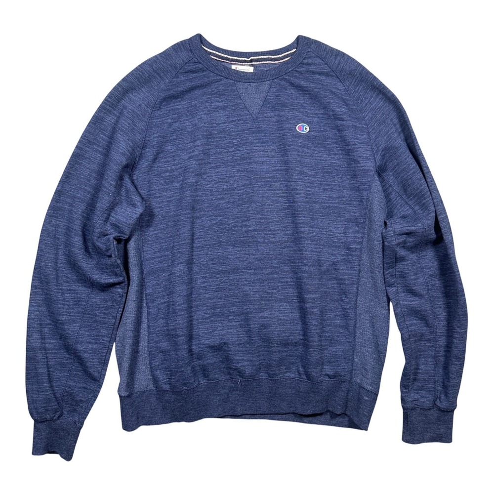 Champion Sweatshirt Mens Large Blue Heathered Athletic Crew Neck Large